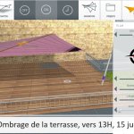 Calcul de l’ombre projet&eacute;e en fonction de l’orientation de la terrasse et coordonn&eacute;es GPS du client H&eacute;ricourt 0